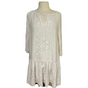 Sundance Womens Aleta Dress Sz Small White Cotton Eyelet Embroidered Boho Bridal